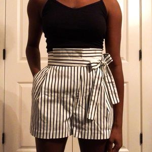 Zara Hight Waist Striped Bowtie Shorts